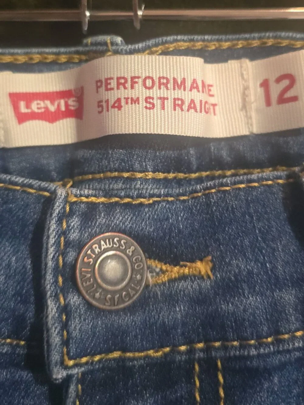 Levi's 514 Straight Boys Jeans Size 12 Regular Medium Wash Denim